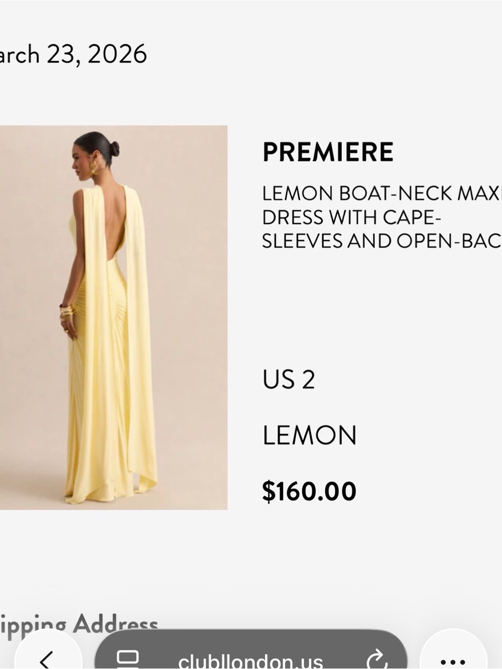 Backless Draped Evening Gown in Soft Yellow - Picture 6 of 6